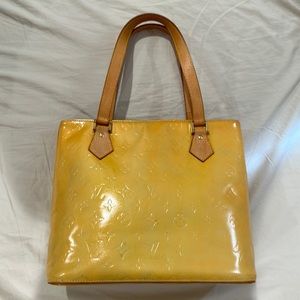 Louis Vuitton Houston Yellow Patent Leather Handbag